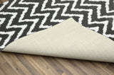 Distressed Zig Zag Cinder Gray/White 7'6"x9'6" Indoor Area Rug