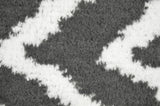 Distressed Zig Zag Cinder Gray/White 7'6"x9'6" Indoor Area Rug