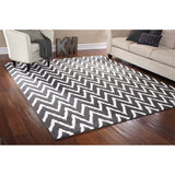 Distressed Zig Zag Cinder Gray/White 7'6"x9'6" Indoor Area Rug